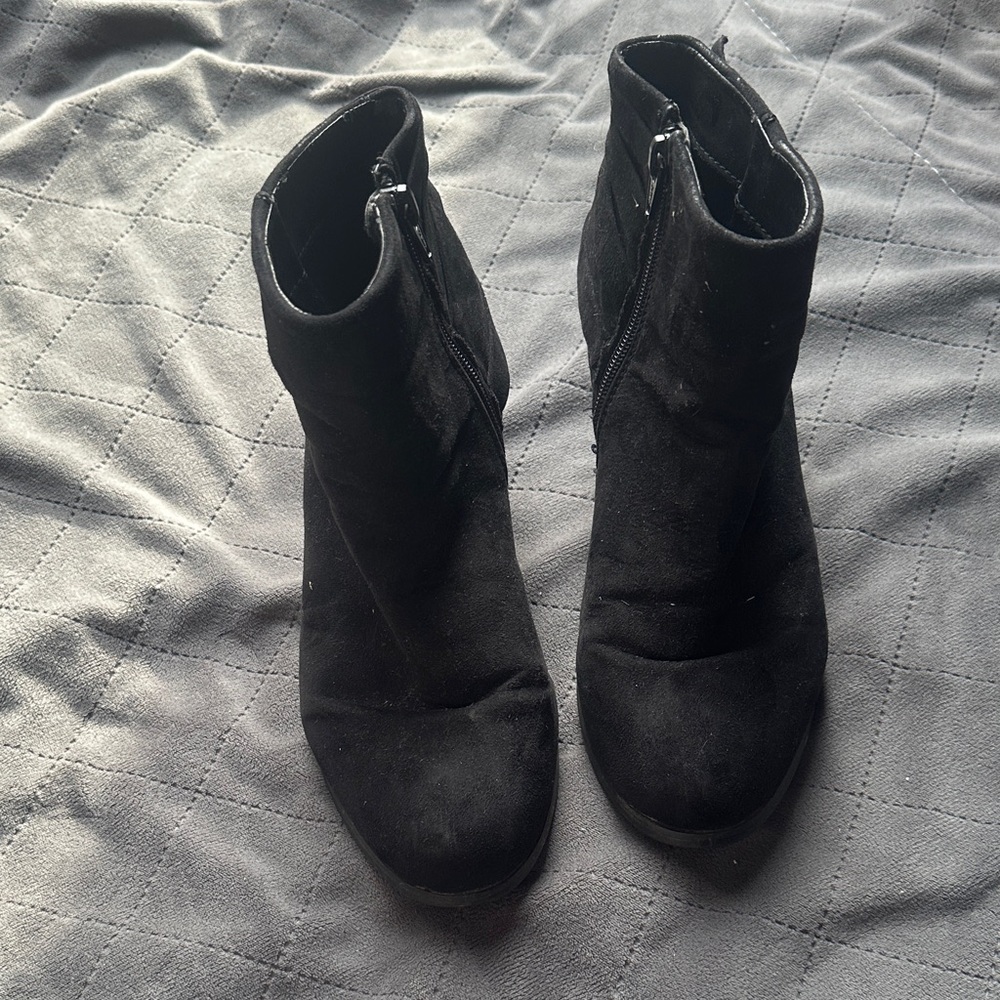 Cato Black Ankle Boots with Buckle Detail - Picture 6 of 7